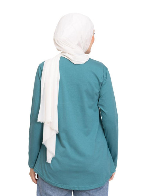 Green Olive Printed Long - Sleeve Design 42 - Khotwh